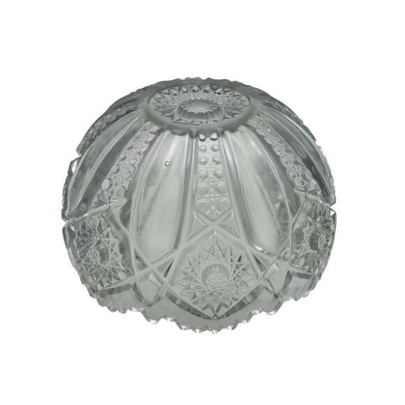 Vintage 1960s L.E. Smith Pinwheel & Stars Clear Pressed Thick Glass Bowl USA - Picture 4 of 4